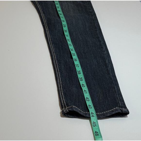 Dereon By Beyonce Denim Jeans Size 18 Y2K Dark Wash Stretch White Stitch Trim - Picture 10 of 11